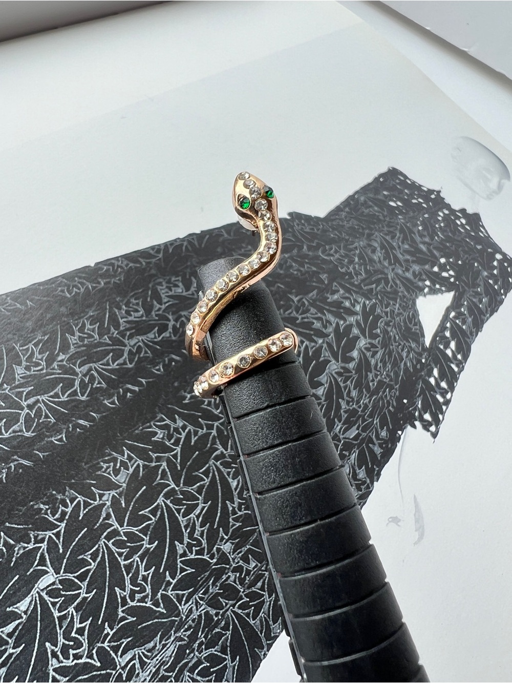 Rose Gold Crystal Snake Ear Climber